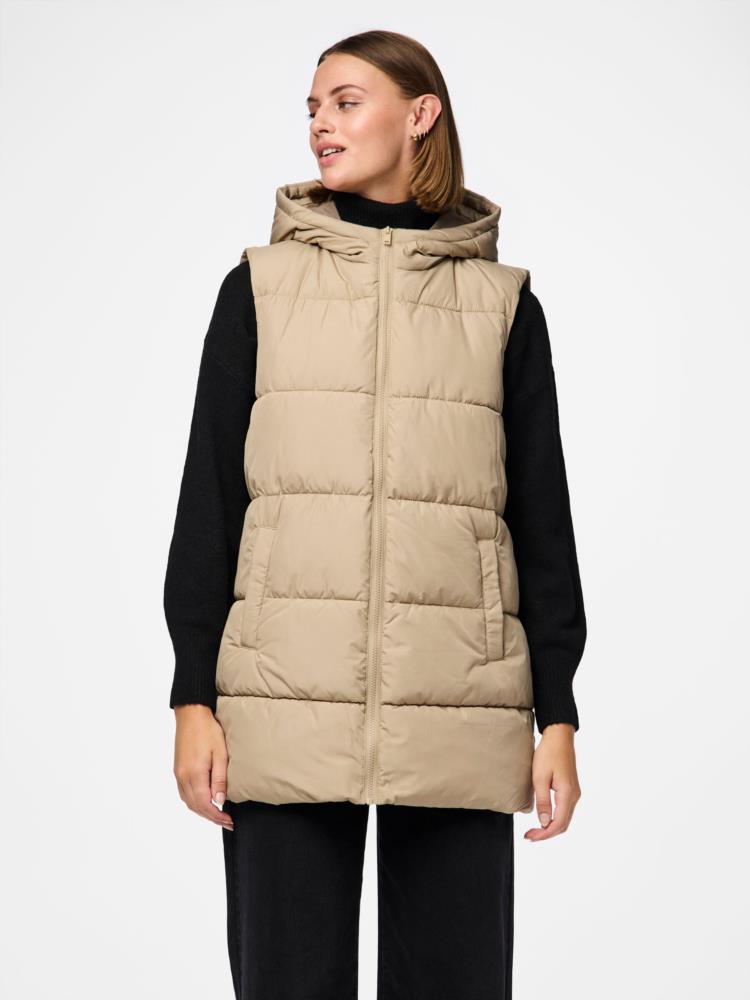 CHALECO PCBEE NEW PUFFER VEST CAMEL