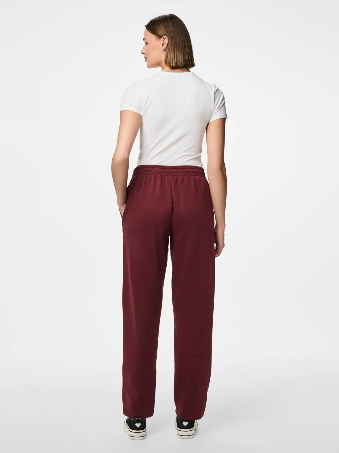 PANTALON DE CHANDAL PCCHILLI HW STRAIGHT SWEAT PANT GRANATE