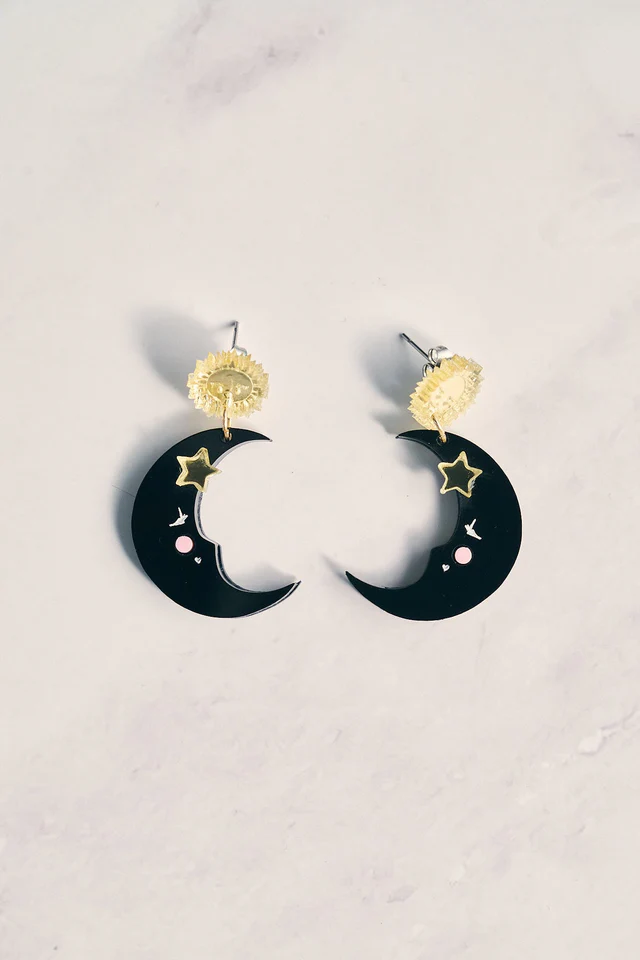 PENDIENTES ANABEL LEE SOL Y LUNA