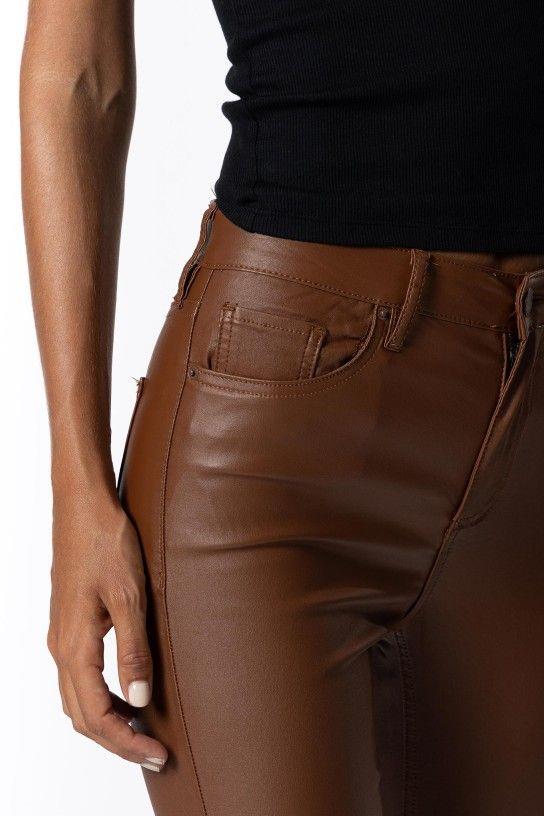 Pantalon encerado marron new arrivals