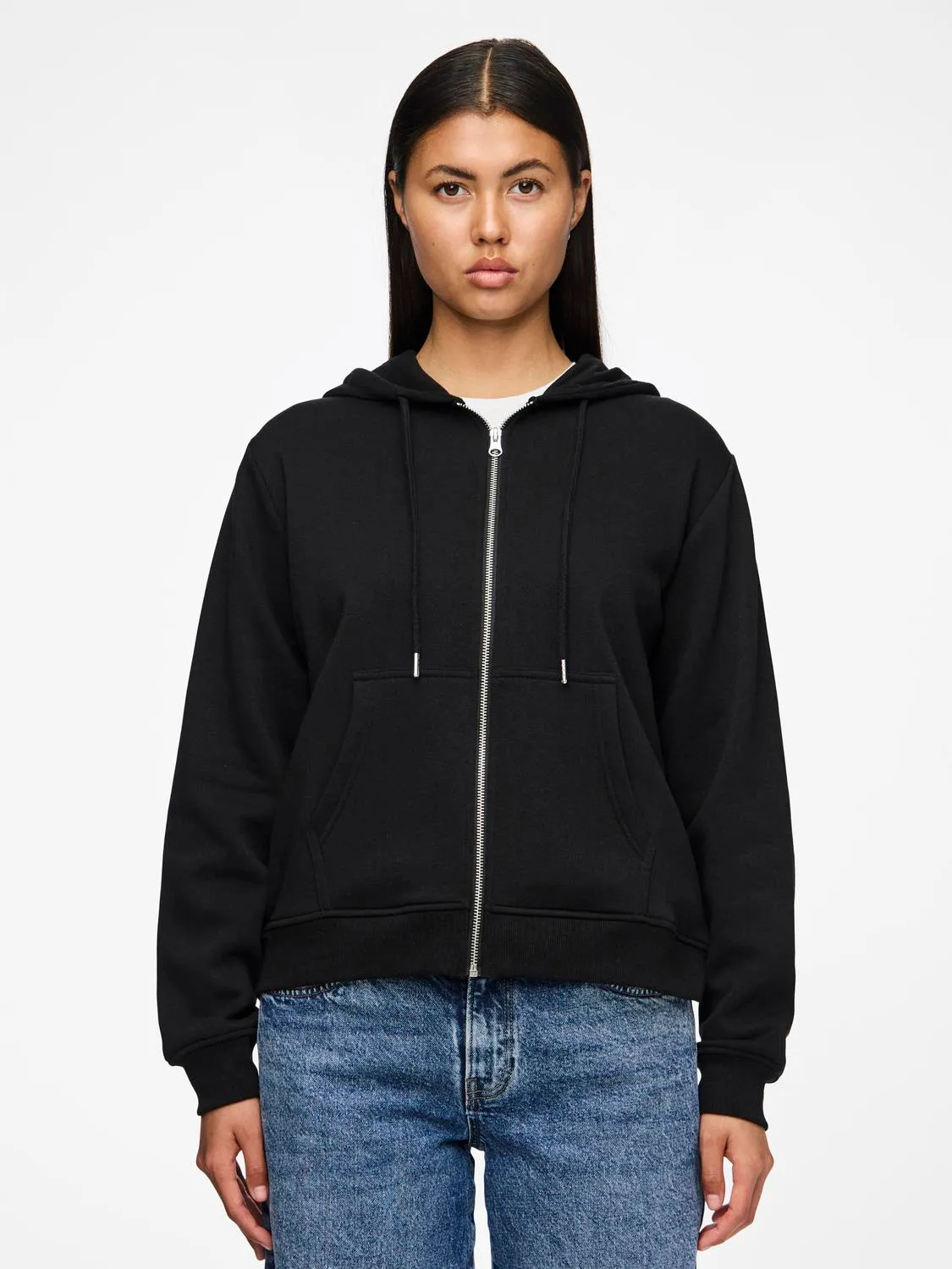 SUDADERA PCCHILLI LS ZIP HOODIE NEGRO