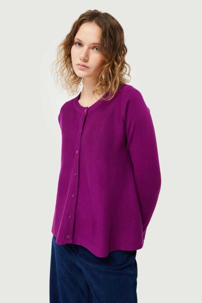 CARDIGAN DE PUNTO EVASE MORADO