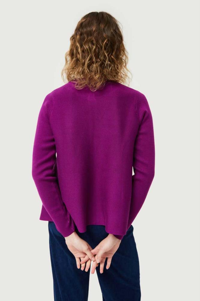 CARDIGAN DE PUNTO EVASE MORADO