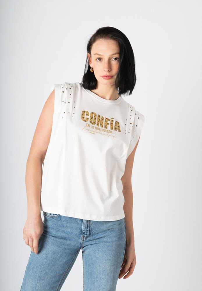 CAMISETA ANIMOSA CONFIA BLANCA