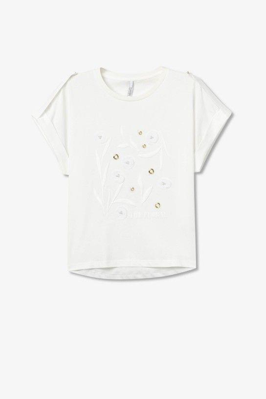 CAMISETA EYELETTE BLANCO